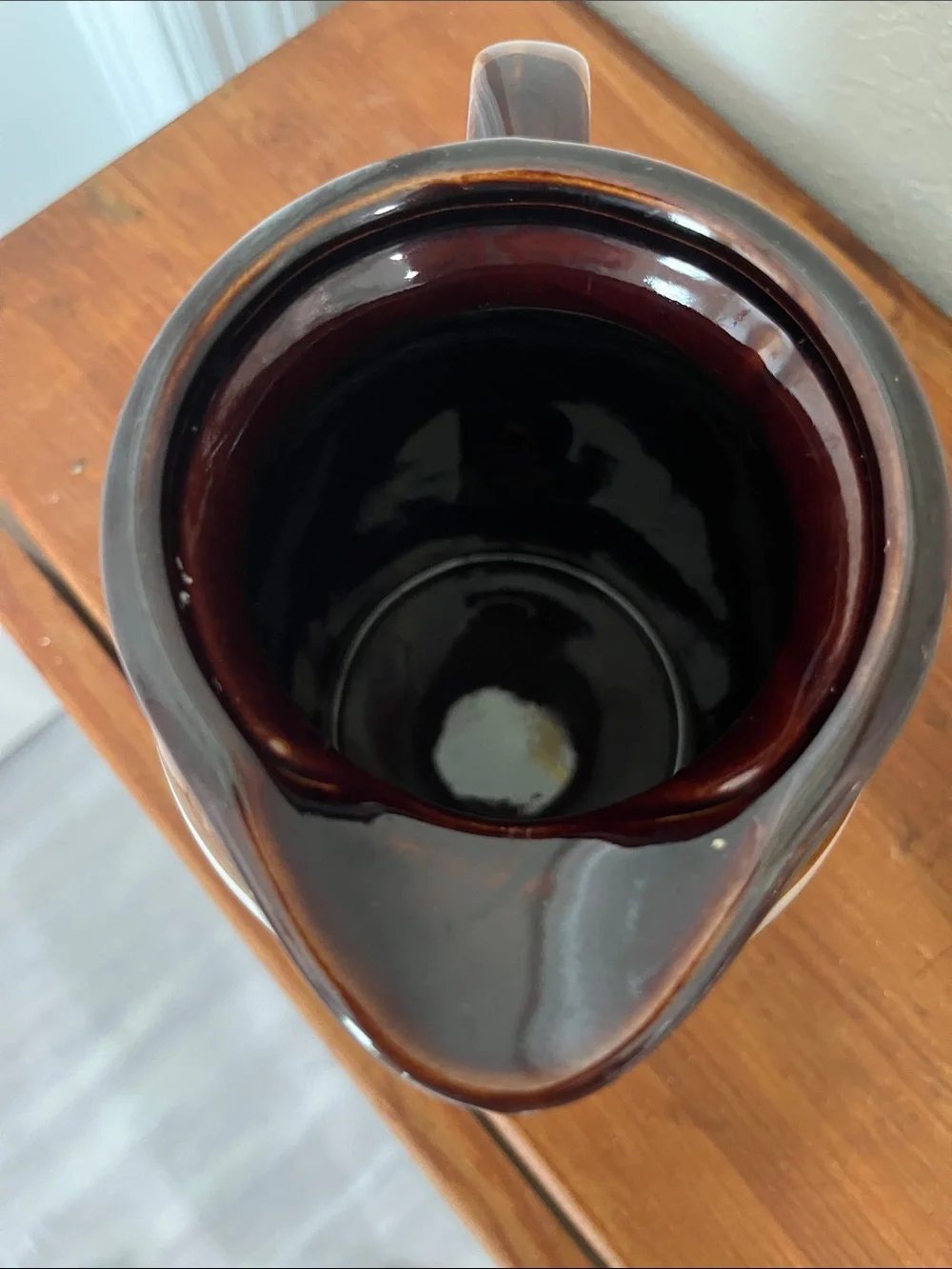 VTG Ceramic Two-Tone Brown and Cream Pitcher - Home Kitchen 6 inches